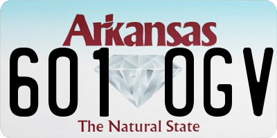 AR license plate 601OGV