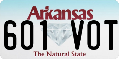 AR license plate 601VOT
