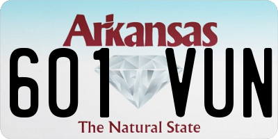 AR license plate 601VUN