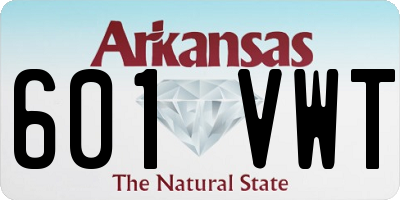 AR license plate 601VWT