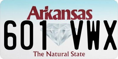 AR license plate 601VWX