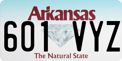 AR license plate 601VYZ