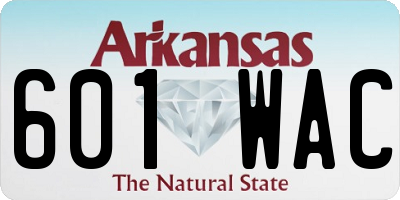 AR license plate 601WAC