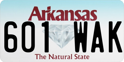 AR license plate 601WAK
