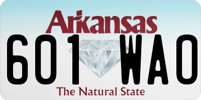 AR license plate 601WAO