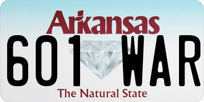 AR license plate 601WAR