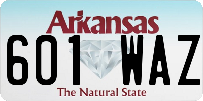 AR license plate 601WAZ