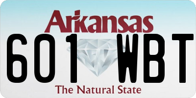 AR license plate 601WBT