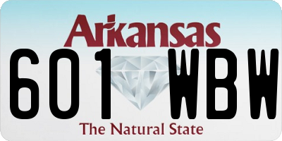 AR license plate 601WBW