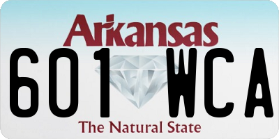 AR license plate 601WCA