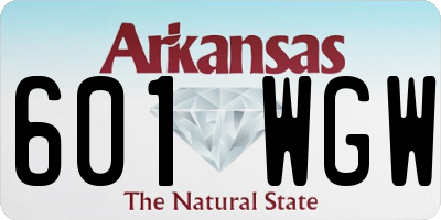 AR license plate 601WGW