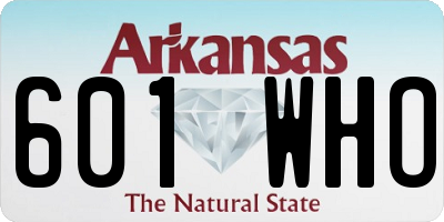 AR license plate 601WHO