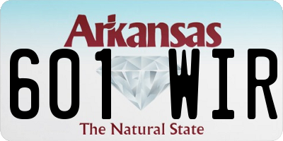 AR license plate 601WIR