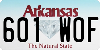 AR license plate 601WOF