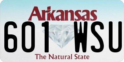 AR license plate 601WSU