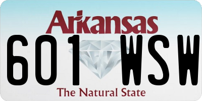 AR license plate 601WSW