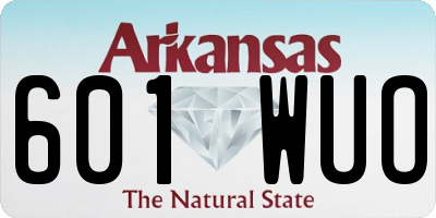 AR license plate 601WUO