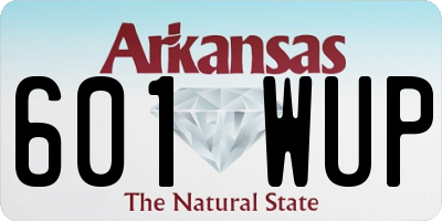 AR license plate 601WUP