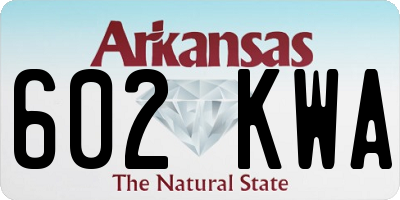 AR license plate 602KWA