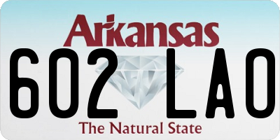 AR license plate 602LAO