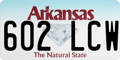 AR license plate 602LCW
