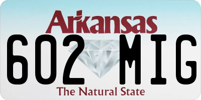 AR license plate 602MIG