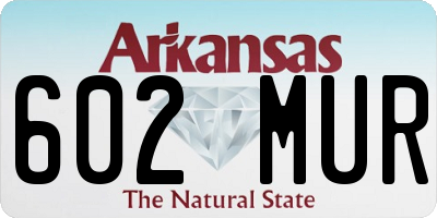 AR license plate 602MUR
