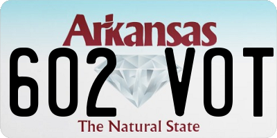 AR license plate 602VOT