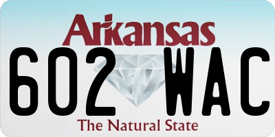 AR license plate 602WAC