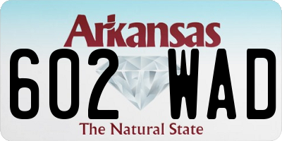AR license plate 602WAD
