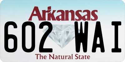 AR license plate 602WAI