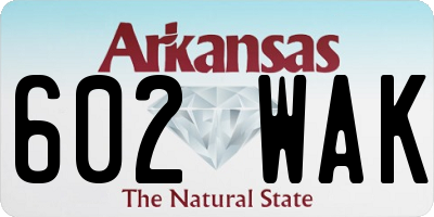 AR license plate 602WAK