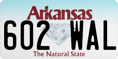AR license plate 602WAL
