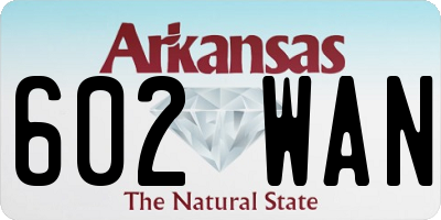 AR license plate 602WAN
