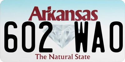 AR license plate 602WAO
