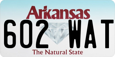 AR license plate 602WAT