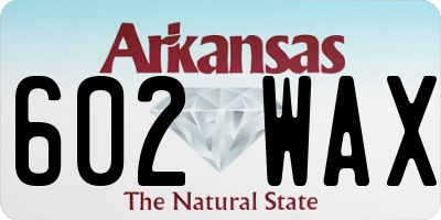AR license plate 602WAX