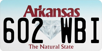 AR license plate 602WBI
