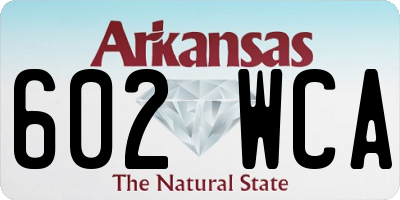 AR license plate 602WCA