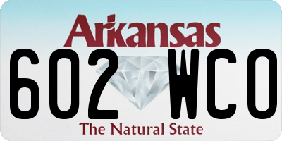 AR license plate 602WCO