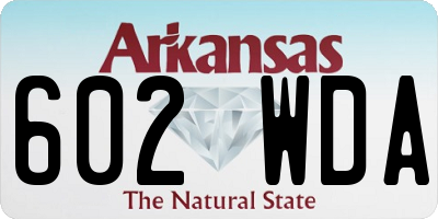 AR license plate 602WDA