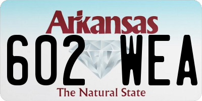 AR license plate 602WEA