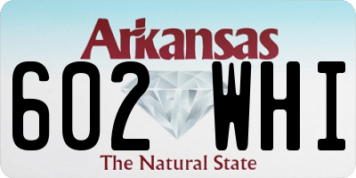 AR license plate 602WHI