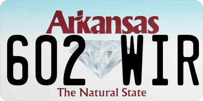 AR license plate 602WIR