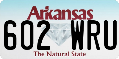 AR license plate 602WRU