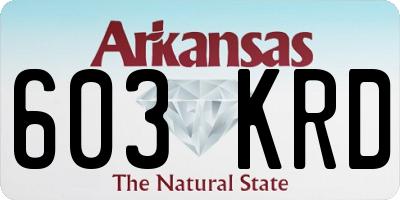 AR license plate 603KRD