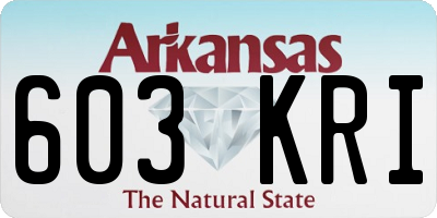 AR license plate 603KRI