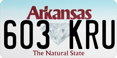 AR license plate 603KRU