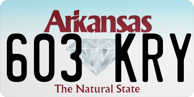 AR license plate 603KRY