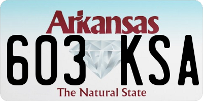 AR license plate 603KSA